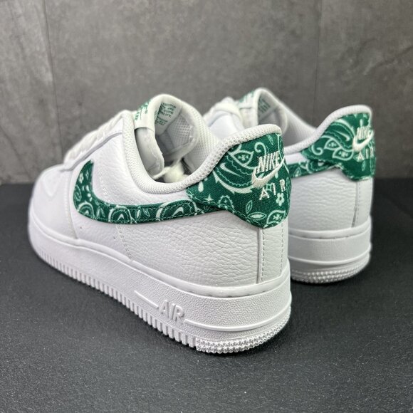 Nike Air Force 1 '07 ESS Green Paisley White Size 10 Womens Sneakers - Picture 5 of 11
